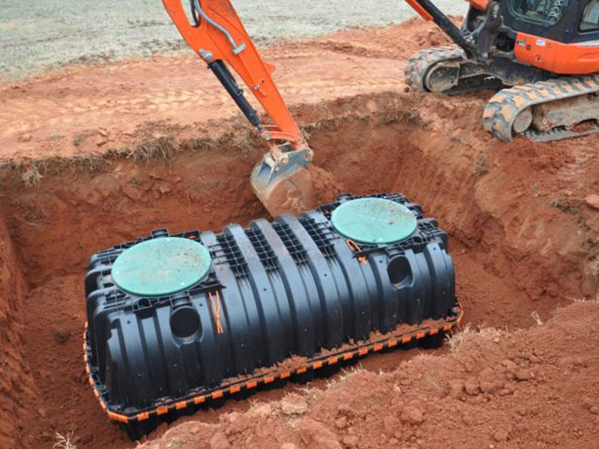 Septic tank in-ground installation